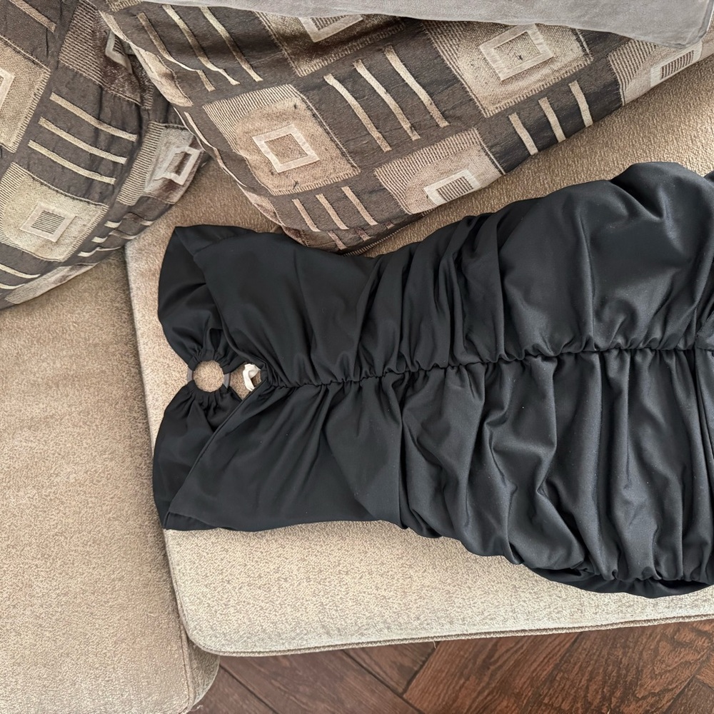 Elegant Black Ruched Dress